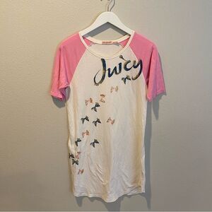 Vintage Juicy Couture Sleep Shirt Pajamas Nightgown Dress Small Bows coquette